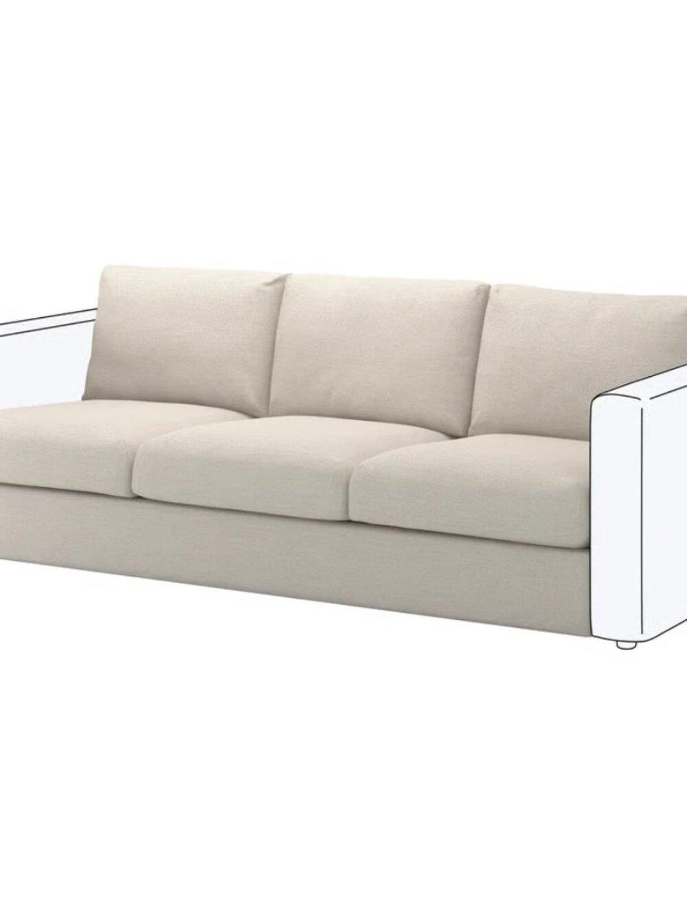 IKEA FINNALA Cover for Sofa Section Gunnared Beige 404.548.43-NEW